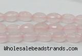 CRQ39 15.5 inches 6*10mm faceted rice natural rose quartz beads