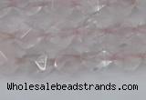 CRQ401 15.5 inches 6mm faceted nuggets rose quartz beads