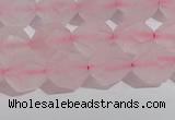 CRQ407 15.5 inches 8mm faceted nuggets matte rose quartz beads