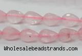 CRQ42 15.5 inches 8*12mm faceted teardrop natural rose quartz beads