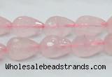 CRQ43 15.5 inches 10*14mm faceted teardrop natural rose quartz beads