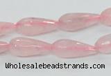 CRQ44 15.5 inches 8*20mm faceted teardrop natural rose quartz beads