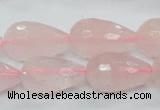 CRQ46 15.5 inches 14*20mm faceted teardrop natural rose quartz beads