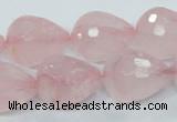 CRQ47 15.5 inches 16*20mm faceted teardrop natural rose quartz beads