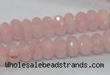 CRQ48 15.5 inches 6*10mm faceted rondelle natural rose quartz beads