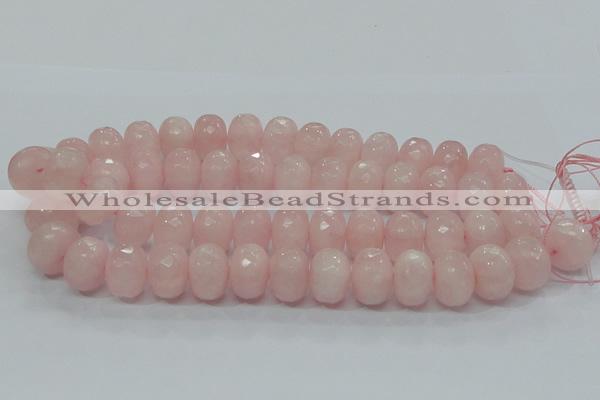 CRQ51 15.5 inches 15*20mm faceted rondelle natural rose quartz beads