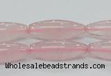 CRQ57 15.5 inches 10*30mm rice natural rose quartz beads wholesale