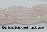 CRQ59 15.5 inches 12*30mm rice natural rose quartz beads wholesale