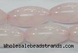 CRQ60 15.5 inches 15*30mm rice natural rose quartz beads wholesale