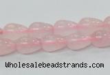 CRQ61 15.5 inches 8*10mm teardrop natural rose quartz beads wholesale