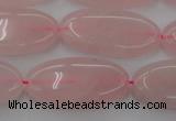 CRQ614 15.5 inches 15*30mm oval rose quartz beads wholesale