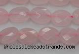 CRQ618 15.5 inches 8*10mm faceted oval rose quartz beads wholesale