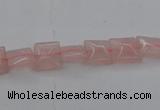 CRQ620 15.5 inches 8*8mm square rose quartz beads wholesale