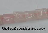 CRQ622 15.5 inches 12*12mm square rose quartz beads wholesale