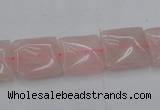 CRQ623 15.5 inches 14*14mm square rose quartz beads wholesale