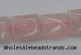 CRQ624 15.5 inches 16*16mm square rose quartz beads wholesale