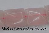 CRQ626 15.5 inches 20*20mm square rose quartz beads wholesale