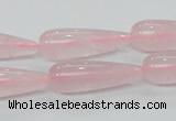 CRQ63 15.5 inches 10*30mm teardrop natural rose quartz beads wholesale