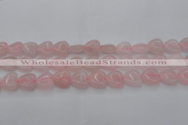 CRQ633 15.5 inches 20*20mm heart rose quartz beads wholesale