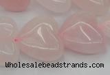 CRQ634 15.5 inches 22*22mm heart rose quartz beads wholesale