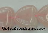 CRQ635 15.5 inches 30*30mm heart rose quartz beads wholesale