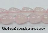 CRQ64 15.5 inches 10*14mm teardrop natural rose quartz beads wholesale