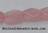 CRQ657 15.5 inches 15*20mm faceted rectangle rose quartz beads