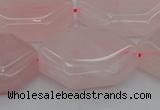 CRQ660 15.5 inches 22*30mm hexagon rose quartz beads