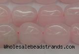 CRQ696 15.5 inches 10*14mm nuggets rose quartz beads wholesale