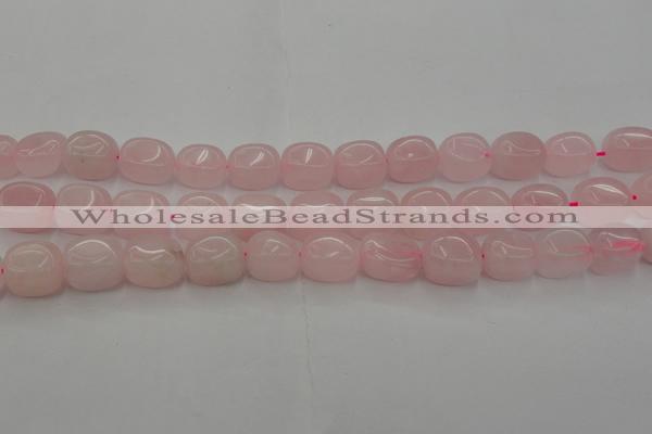 CRQ696 15.5 inches 10*14mm nuggets rose quartz beads wholesale