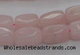 CRQ697 15.5 inches 10*18mm nuggets rose quartz beads wholesale