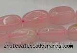 CRQ698 15.5 inches 8*16mm - 9*18mm nuggets rose quartz beads