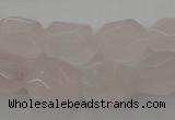 CRQ701 15.5 inches 10*14mm - 12*16mm faceted nuggets rose quartz beads