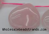 CRQ725 Top drilled 35*35mm flat teardrop rose quartz beads