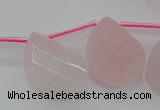 CRQ735 18*25mm faceted & twisted flat teardrop rose quartz beads