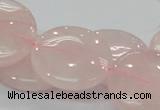 CRQ74 15.5 inches 30mm flat round natural rose quartz beads