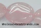 CRQ75 15.5 inches 40mm flat round natural rose quartz beads