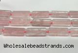 CRQ752 15.5 inches 20*40mm rectangle rose quartz beads