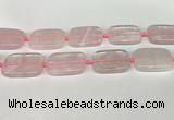 CRQ754 15.5 inches 25*35mm rectangle rose quartz beads