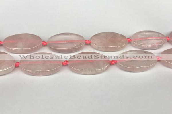 CRQ759 15.5 inches 25*40mm oval rose quartz beads