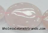 CRQ76 15.5 inches 50mm flat round natural rose quartz beads