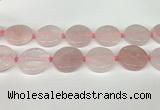 CRQ761 15.5 inches 30mm flat round rose quartz beads