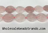 CRQ762 15.5 inches 35mm flat round rose quartz beads