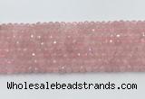 CRQ785 15.5 inches 5mm faceted round rose quartz beads wholesale