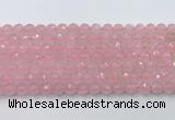 CRQ786 15.5 inches 6mm faceted round rose quartz beads wholesale