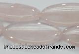 CRQ79 15.5 inches 20*40mm oval natural rose quartz beads wholesale