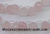 CRQ800 Top drilled 7*7mm faceted teardrop rose quartz beads