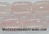 CRQ82 15.5 inches 18*25mm rectangle natural rose quartz beads