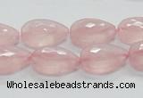 CRQ85 15.5 inches 13*18mm faceted teardrop natural rose quartz beads