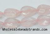 CRQ87 15.5 inches 12*18mm faceted teardrop natural rose quartz beads